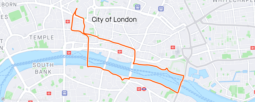 Map of the activity, London pre breakfast jaunt