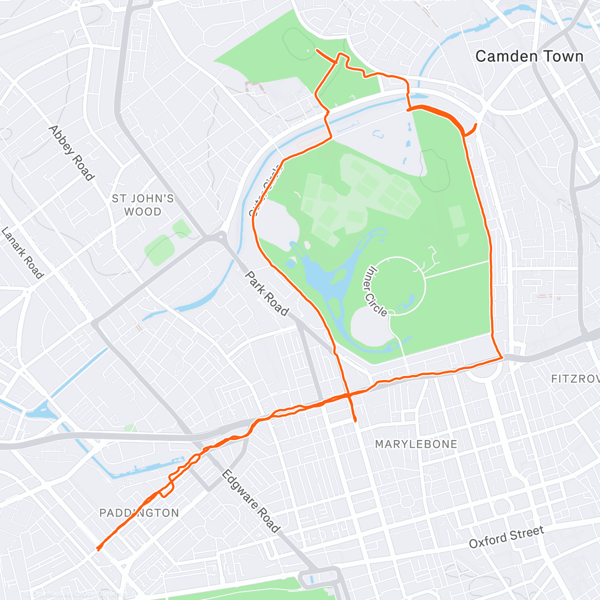 Map of the activity, Regents Park | Primrose Hill | London