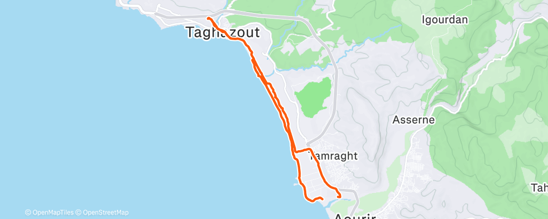 Map of the activity, Afternoon Hike