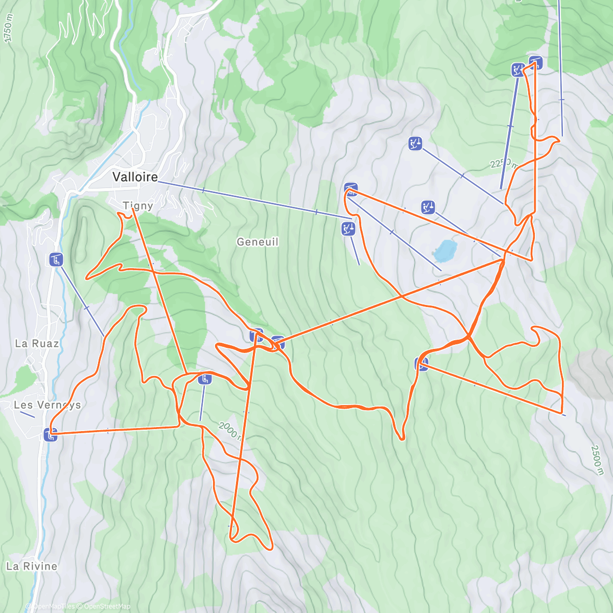 Карта физической активности (Morning Ski at Valloire ⛷️)