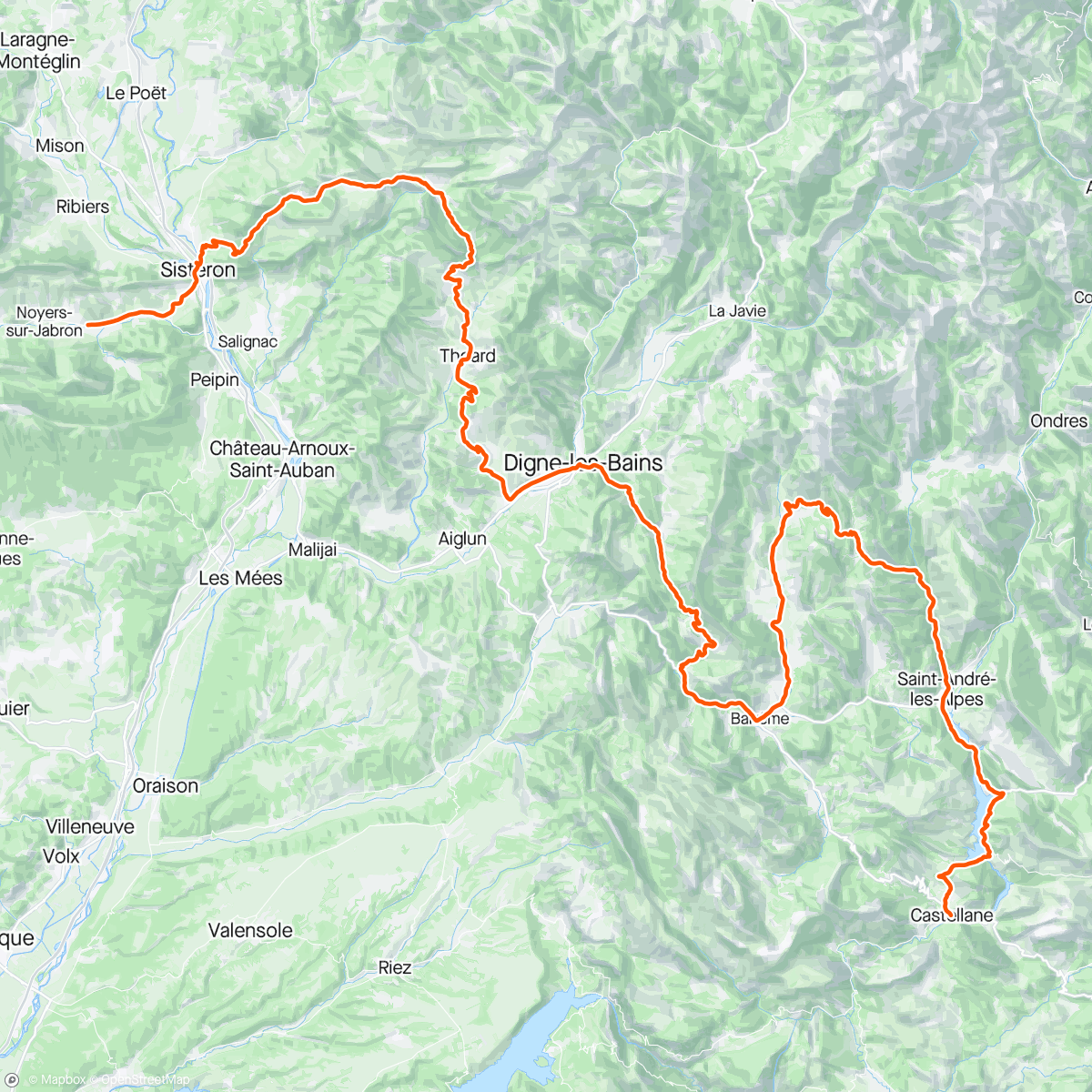 Mapa de la actividad (Annecy- Nice : J4)