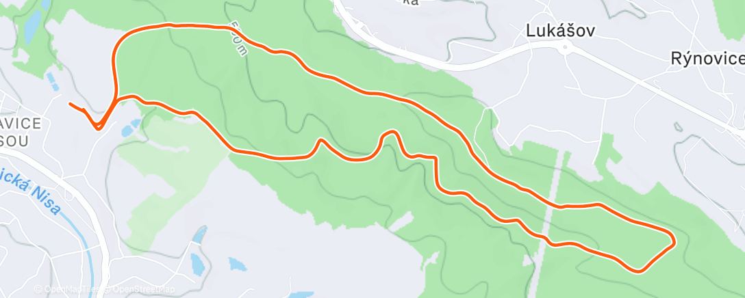 Map of the activity, Afternoon Run