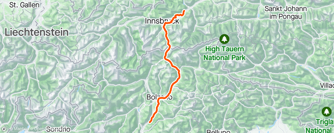 Map of the activity, Tour of the Alps - Stage Two