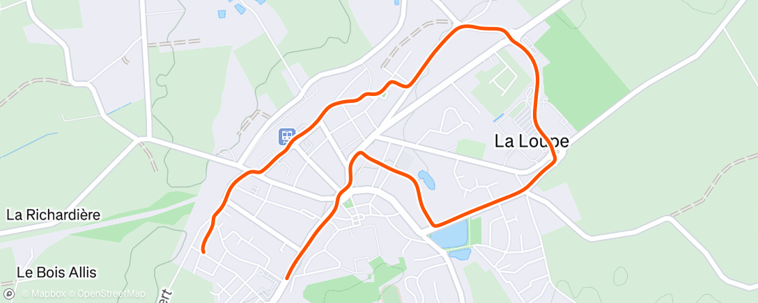 Map of the activity, Course à pied le matin