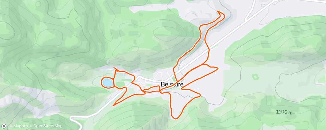 Map of the activity, Course à pied le midi