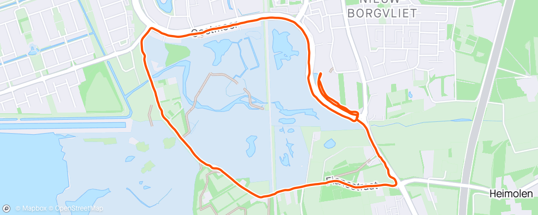 Map of the activity, 16°C 🌤 Ochtendloop run-walk-run