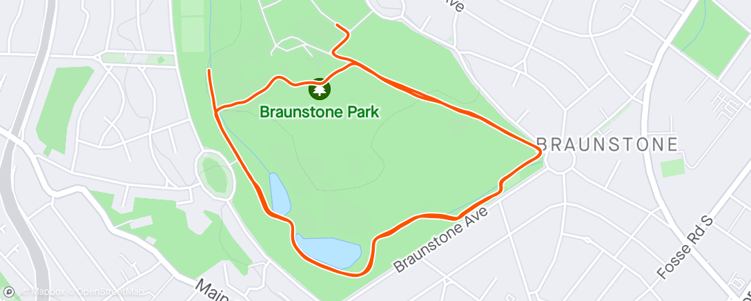 アクティビティ「Braunstone Parkrun」の地図