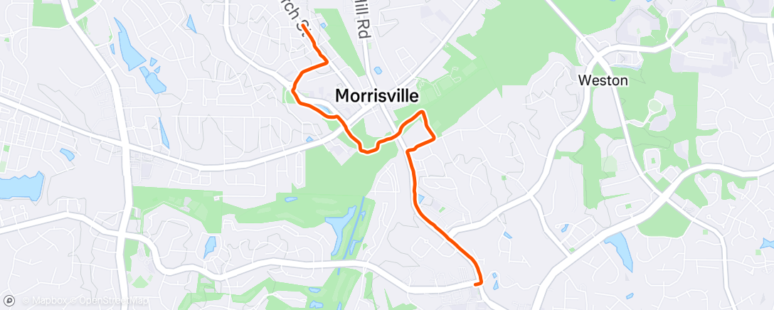 Map of the activity, Evening Run