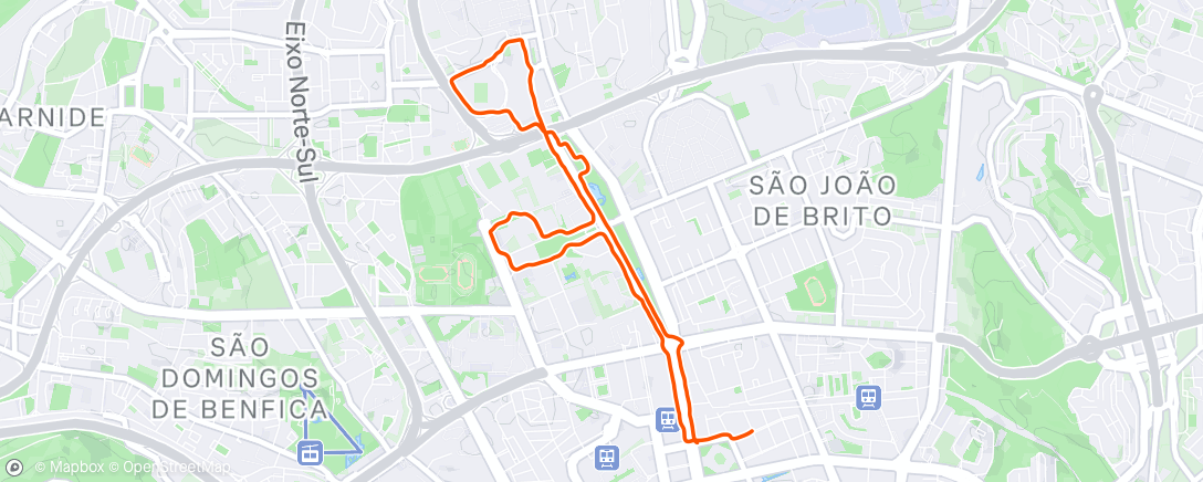 Map of the activity, Evening Run