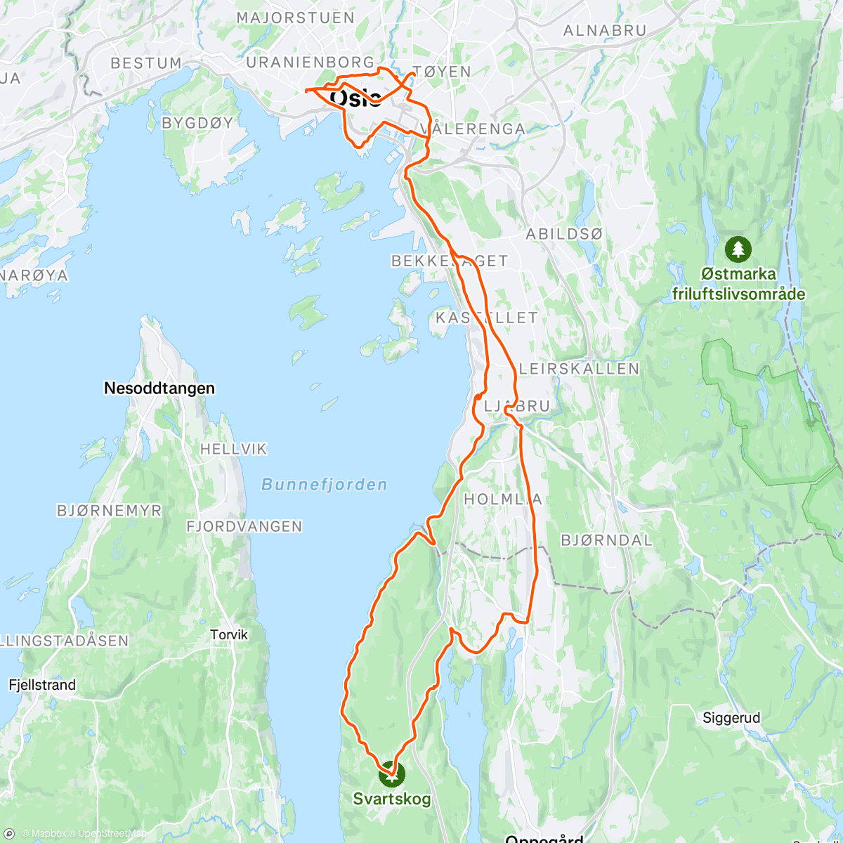 Map of the activity, Oslo Dawn Patrol