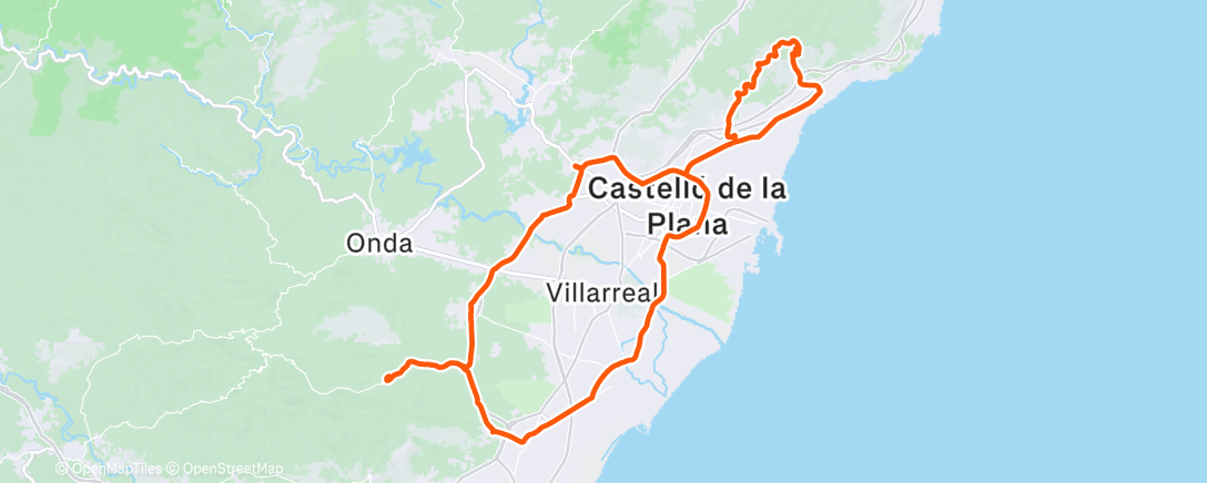 Map of the activity, Bicicleta por la mañana