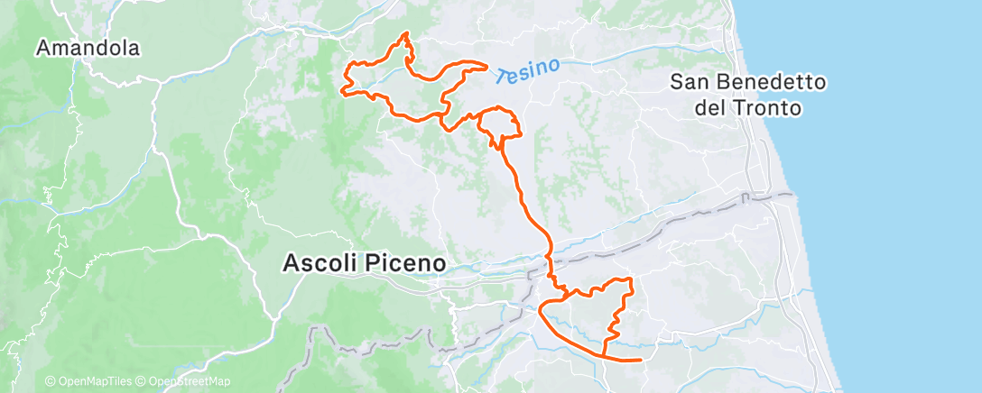 Map of the activity, Pedalata mattutina