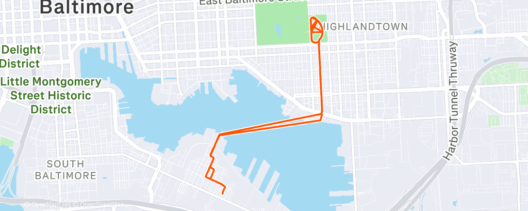Map of the activity, Morning Run