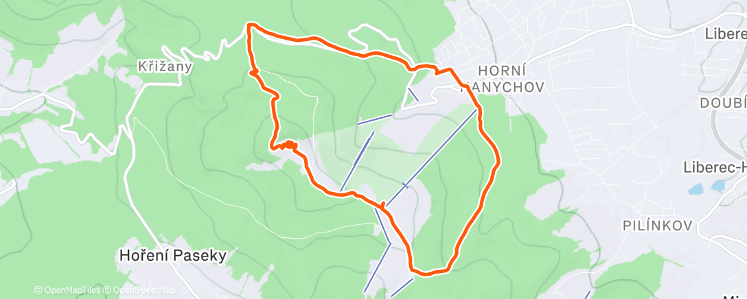 Map of the activity, Lunch Hike
