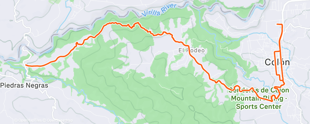 Map of the activity, Morning Mountain Bike Ride