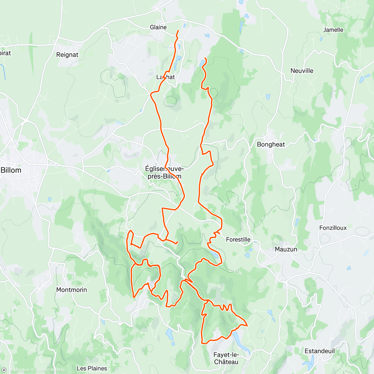 Map of the activity, Mon Madet masqué 🌿🌿 ne m’a pas épargné et donc fini à pied 🥲