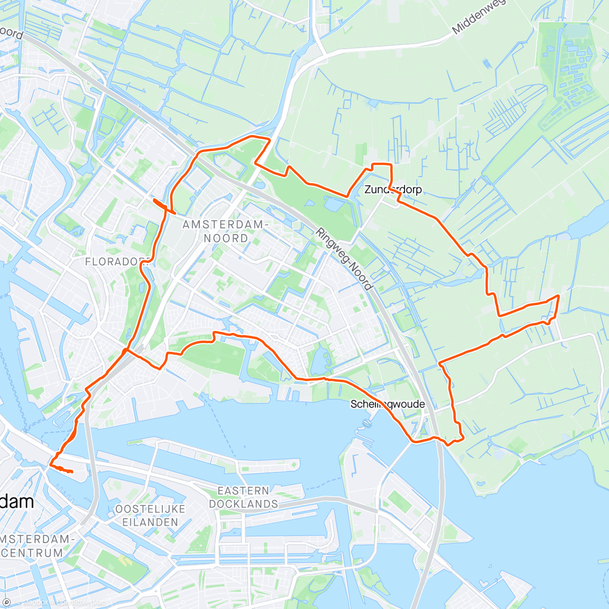 Map of the activity, Touring around Amsterdam