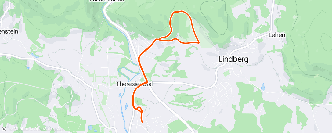 Map of the activity, Kurzer Run and Hike mit Simon 😉❤️