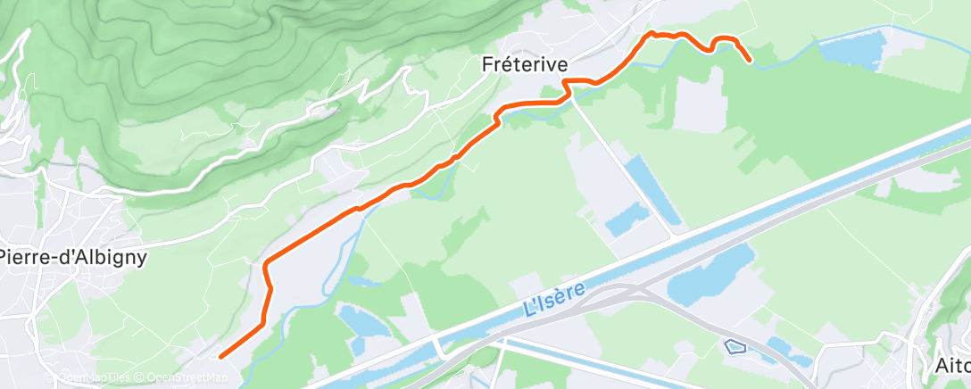 Map of the activity, 4x(20/40)+5’+1,2 km + 3,6km
