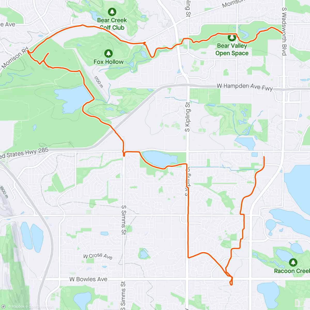 Map of the activity, Hills for days