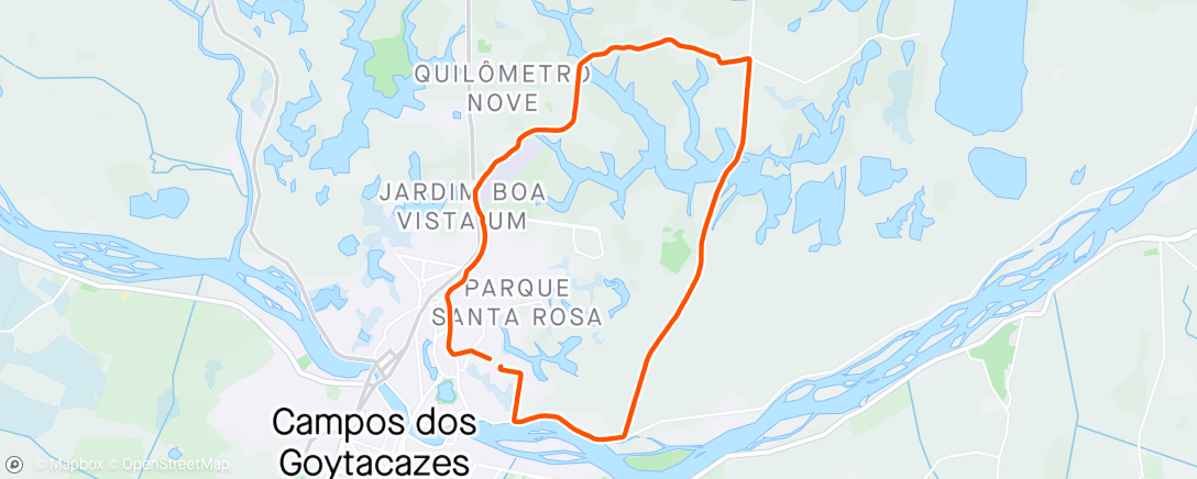 Map of the activity, Obrigado  senhor por mais esse treino