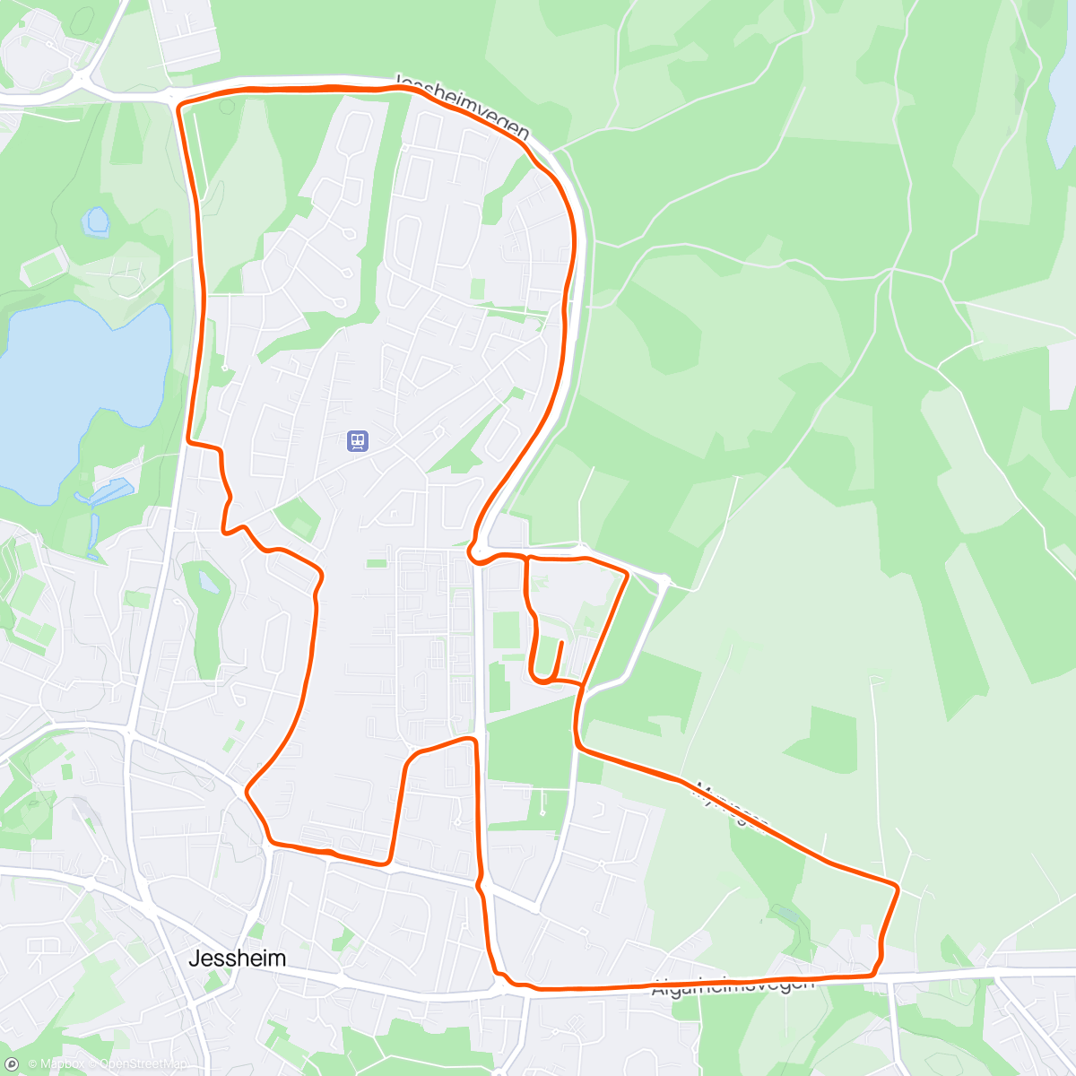Mapa de la actividad, Jessheim halvmaraton 🌞