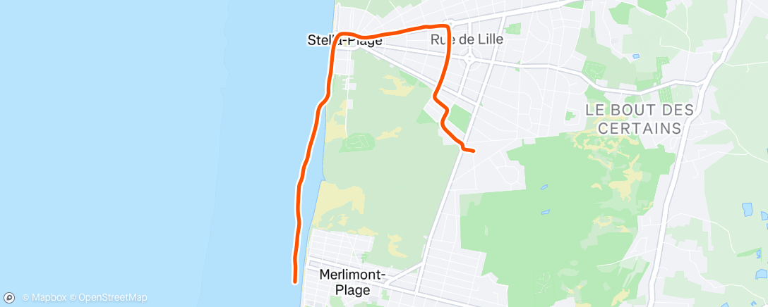 Map of the activity, Course à pied le matin