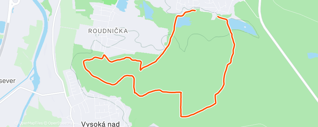 Map of the activity, Úterní Run