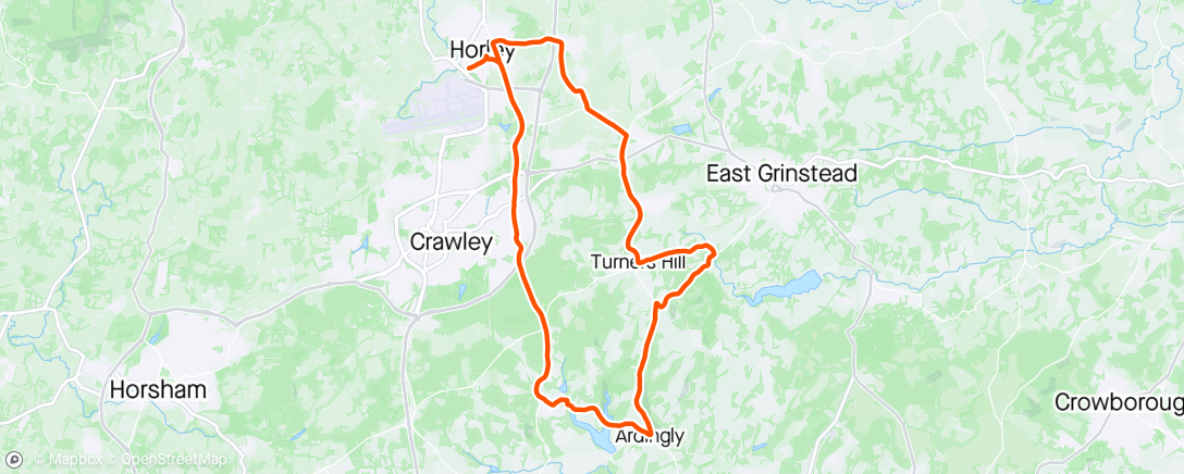 Map of the activity, Ardingly Loop - Reverse