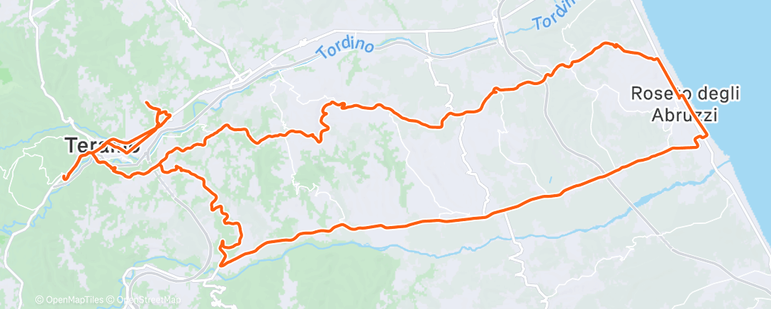 Map of the activity, Pedalata mattutina