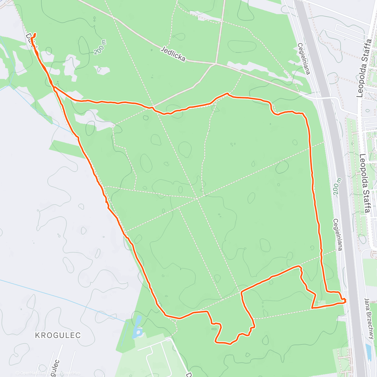 Mappa dell'attività Spacerek po Krogulcu