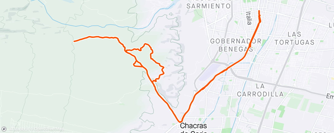 Mappa dell'attività Vuelta en bicicleta de montaña a la tarde