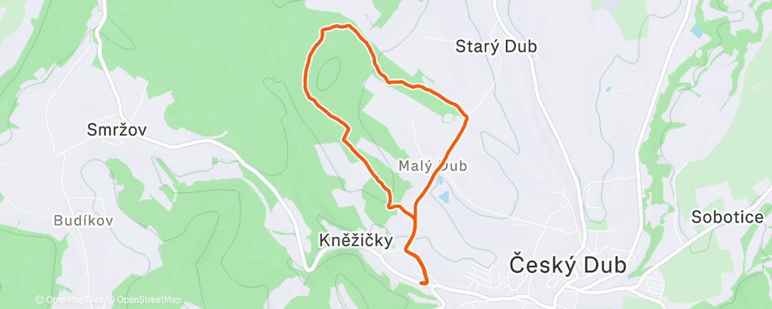 Map of the activity, Afternoon Walk