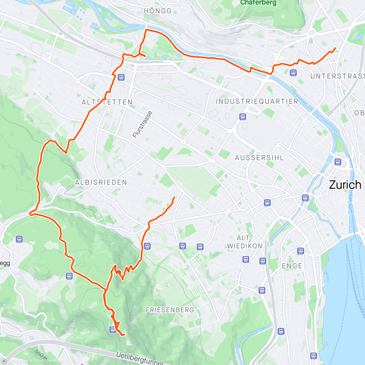 Map of the activity, SOLA Watch Uetliberg