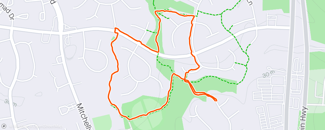 Map of the activity, Wednesday Walk
