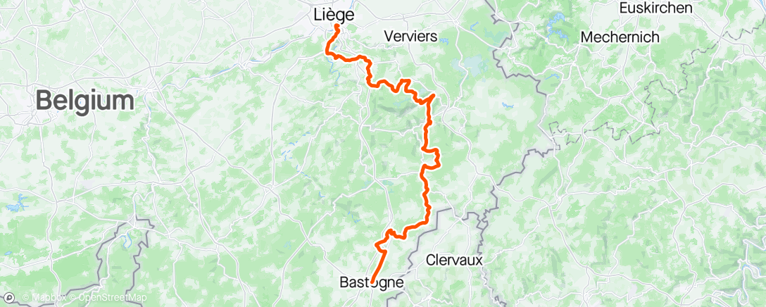 Map of the activity, Liege-Bastogne-Liege 12th