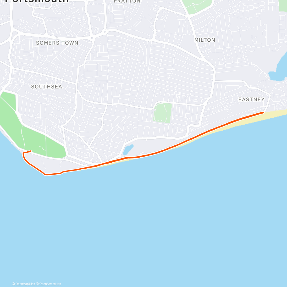 Map of the activity, Mile Progression Parkrun / Easy 3 Miles with 4 x 90s (1 Min) / Cool Down