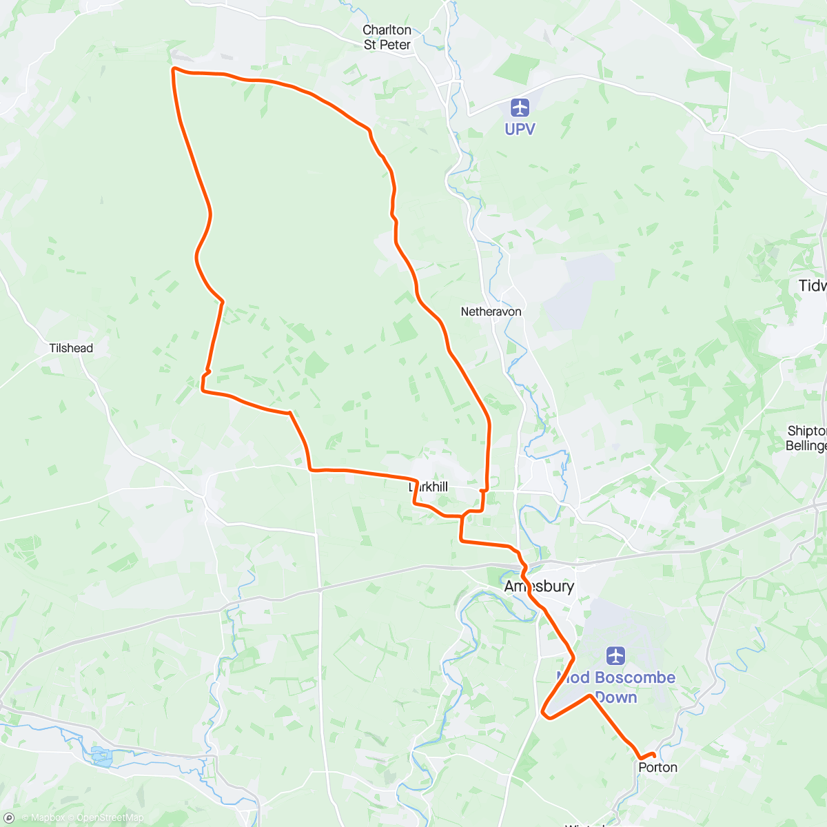 Karte der Aktivität „Salisbury plain loop”