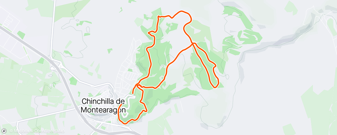 Mapa da atividade, Carrera de montaña por la tarde