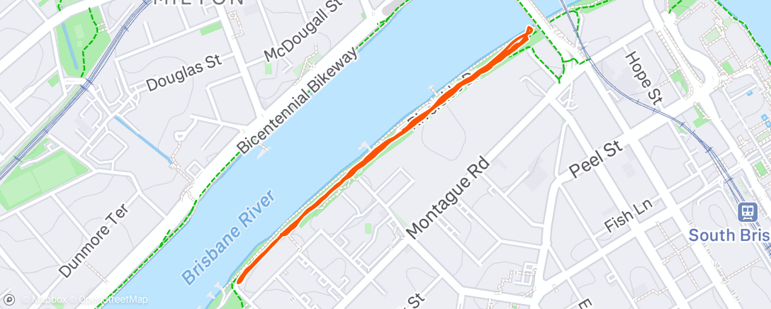 Map of the activity, Evening Run