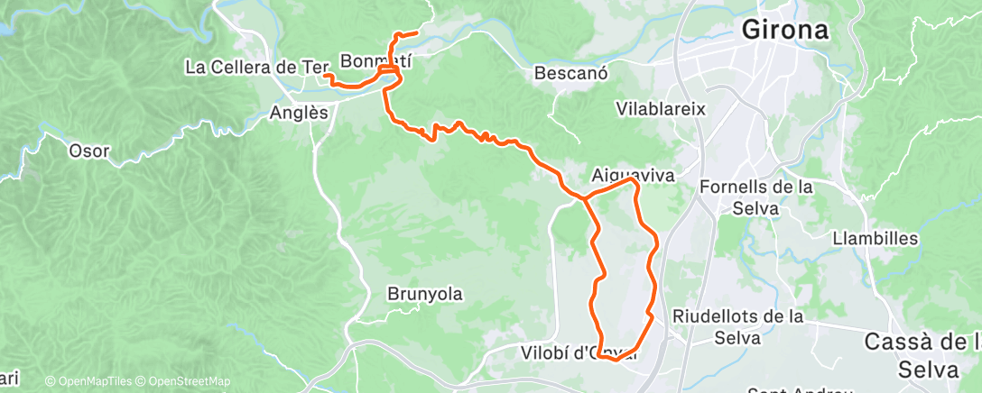 Map of the activity, Bicicleta por la mañana
