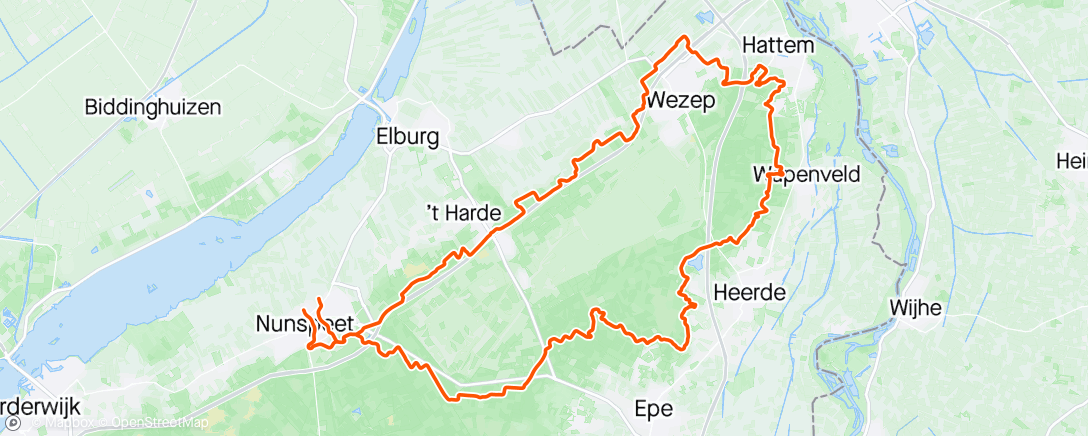 アクティビティ「Rondje Hattem」の地図