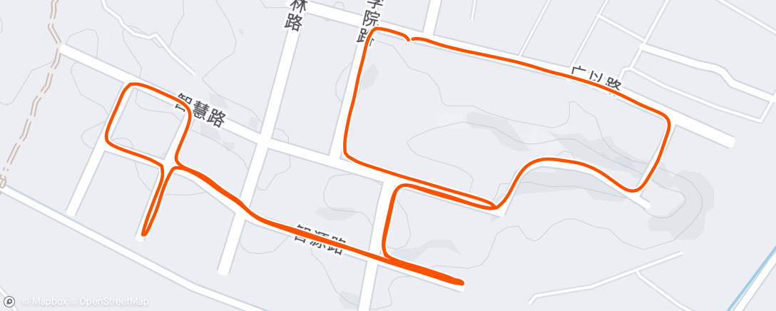 Map of the activity, Evening Run