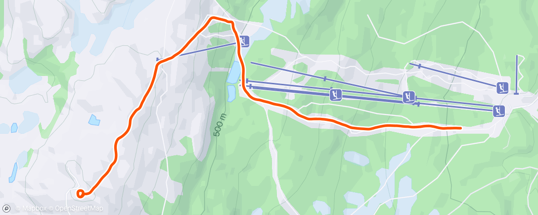 Map of the activity, Del 2 av Vassfjellet Open Duatlon Rando