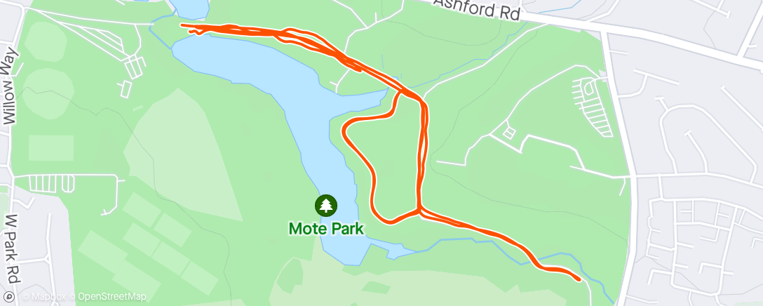 Map of the activity, Mote Park parkrun