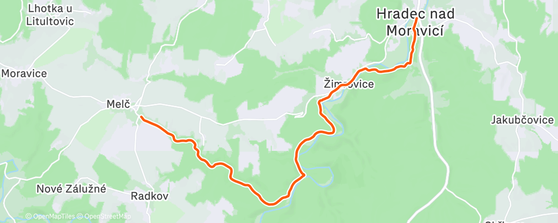 Map of the activity, Vánoční běh 25