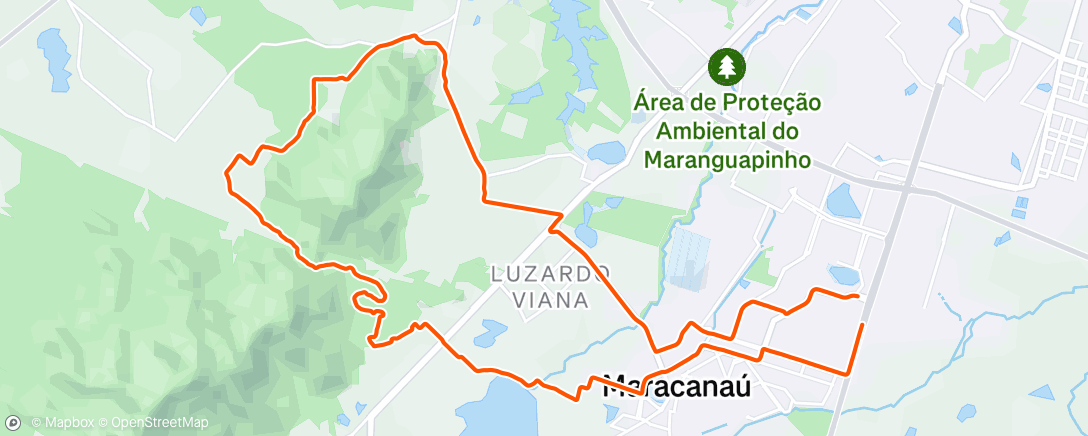Map of the activity, Pedalada da tarde