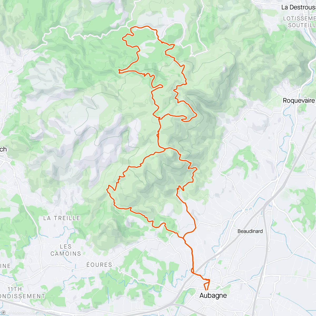 Map of the activity, Cycling Event Aubagne