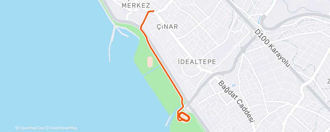 Map of the activity, Evening Run