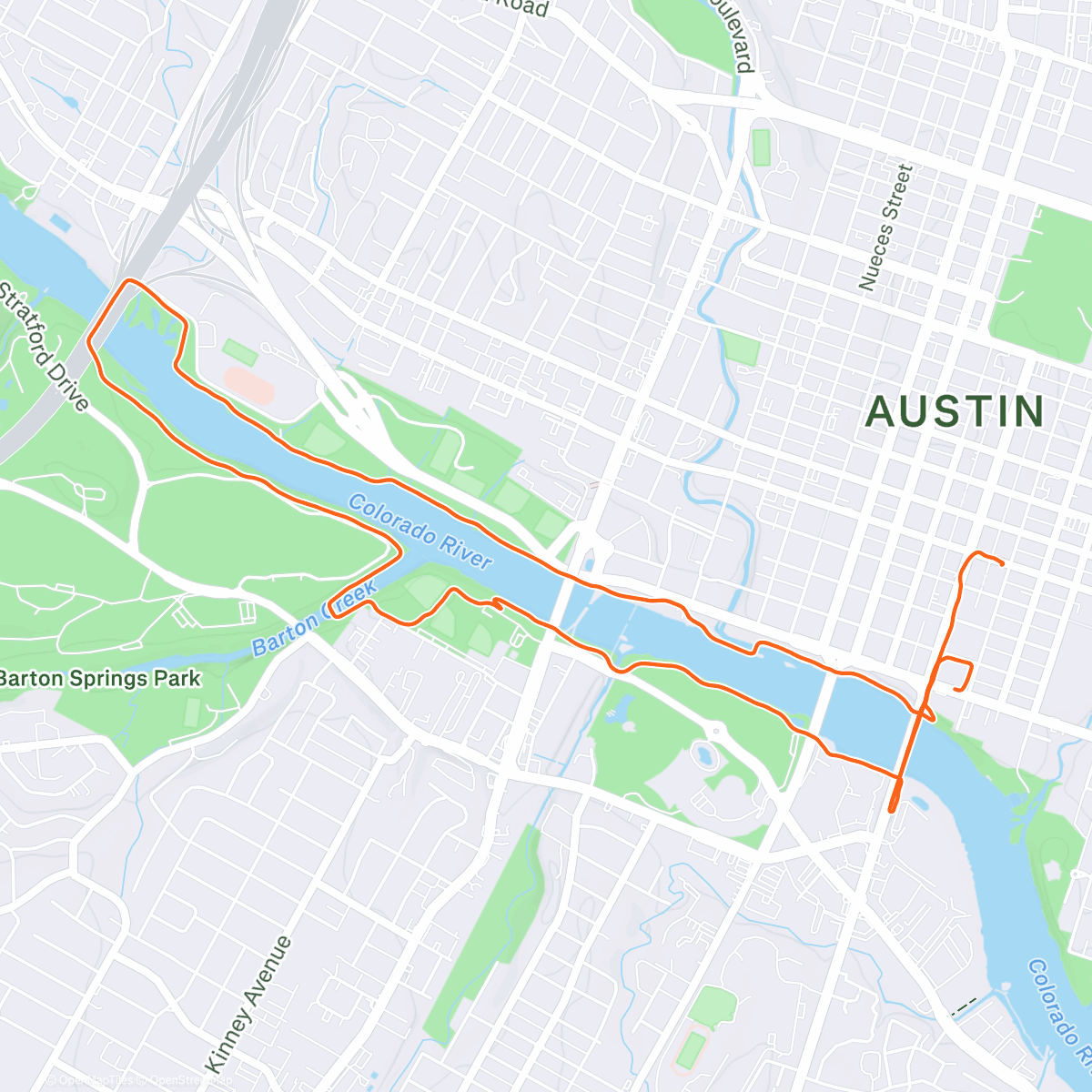 Map of the activity, Morning miles with Dillon